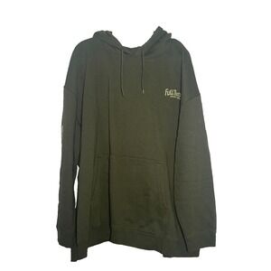 Monster Energy Drink Hooded Sweatshirt 2XL Green Fleece Lined Full Throttle